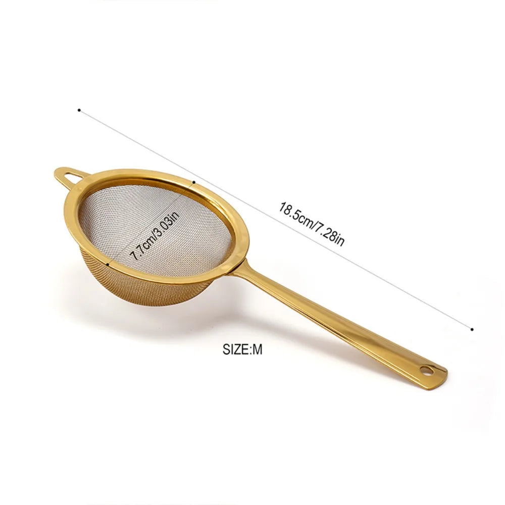 Stainless Steel Matcha Sifter Very Fine Mesh Rust-proof Tea Strainer Vue Gold-7.5cm