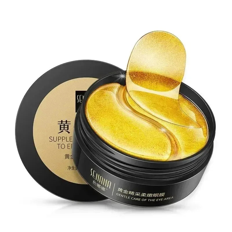 Se Nana Gold Eye Mask 60 Pieces/Box Smooth and Radiant, Hydrating and Moisturizing, Reduces Fine Lines, Dark Circles, and Tightens the Eye Area Vue