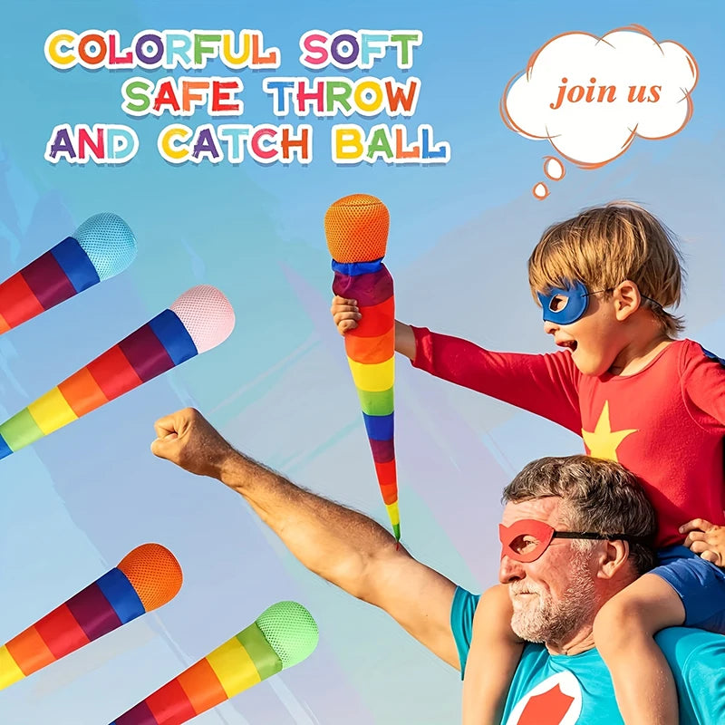 1-20PCS Rainbow Tail Throw Catch Ball Soft Colorful Playground Toy for Kids Adults School Training Gift Sports Durable Fun Vue