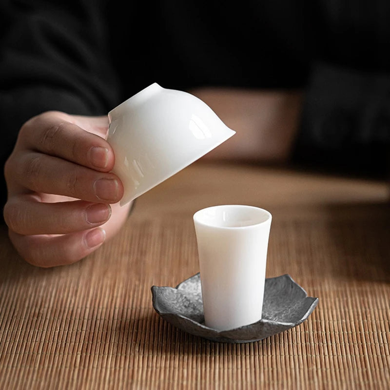 Elegant White Porcelain Teacup Set - Sheep Fat Jade Teacup, Chinese Tea Tasting Cups For Aromatic Experienceabkw Vue