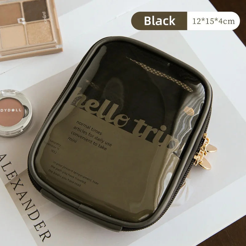 Makeup bag for women portable large capacity storage bag high-end feeling business trip skincare products toiletries bag Vue ST23-Black