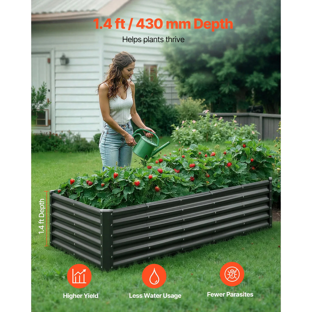 Galvanized Metal Raised Garden Bed | Open Bottom Planter Box Raised Garden Bed Vue