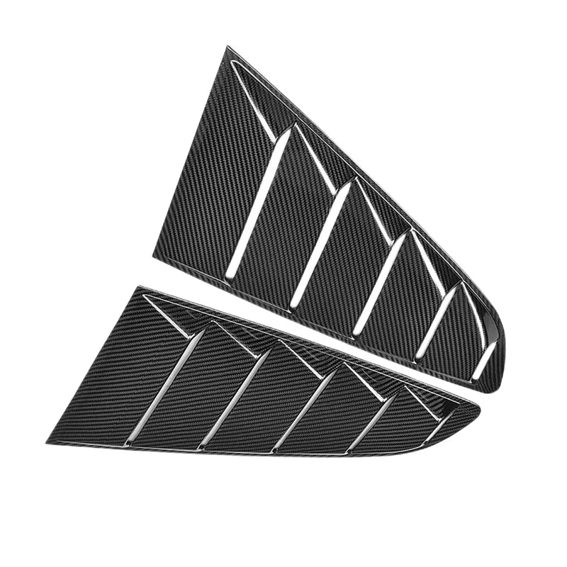 2pcs Car Modified Side Air Outlet Blinds Balck Scoops Spoiler Air Vent Trim Cover For Ford Mustang 2015-2021 Carbon Fiber Vue