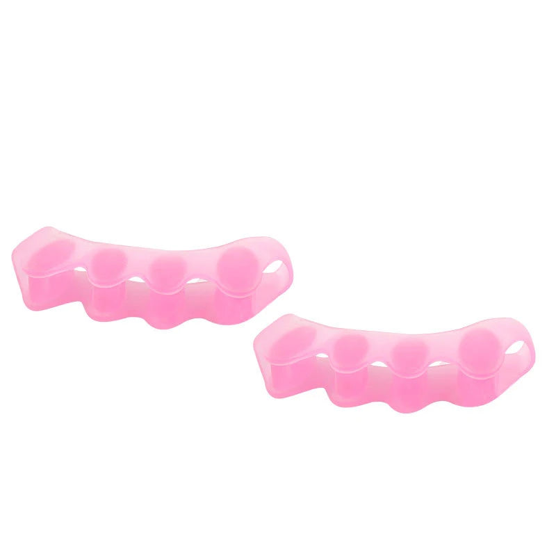 2 Soft Touch Silicone Toe Spacers Reusable Feet Vue Pink