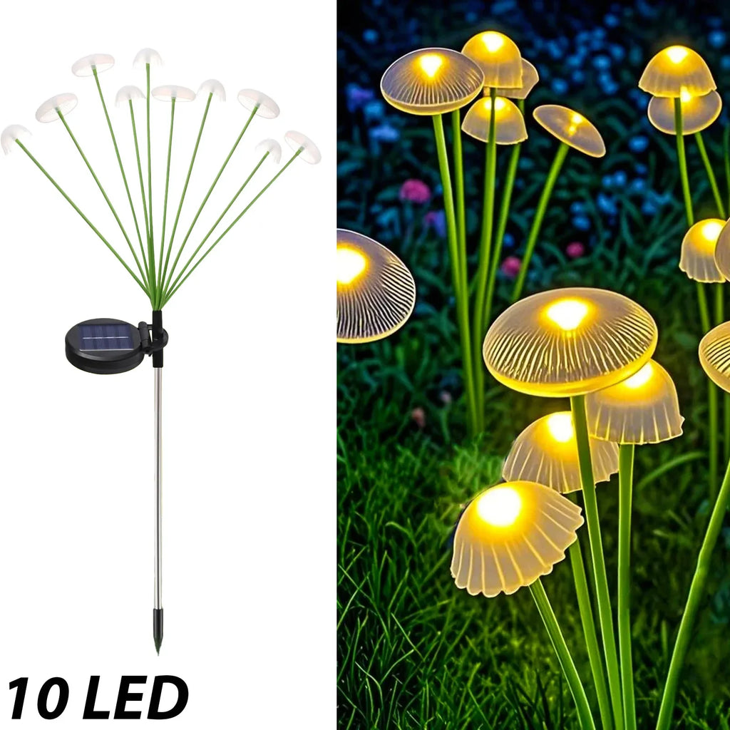 Solar Mushroom Lawn Lights Waterproof Party Yard Patio Pathway Jellyfish Lamp for Garden Decoration Solar Lights Outdoor 10 LED Vue 10LED Jellyfish Warm 1pc