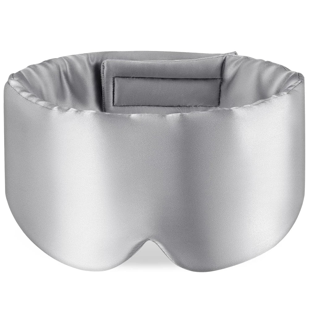 100 Mulberry Silk Sleeping Mask Eyepatch Blocking Light Eyemask Vue Light Gray