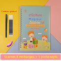 Reusable Magic Practice Copybook Kids French Calligraphy Handwriting Tracing Book Auto Disappearing Ink Pen for Children Student Vue 1pcs Number Version