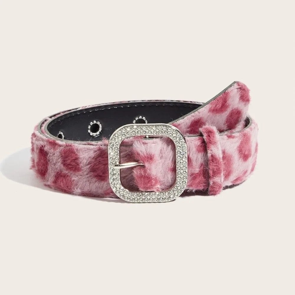 Fashion Pink Women's Belt PU Leather Adjustable Pin Buckle Waistband