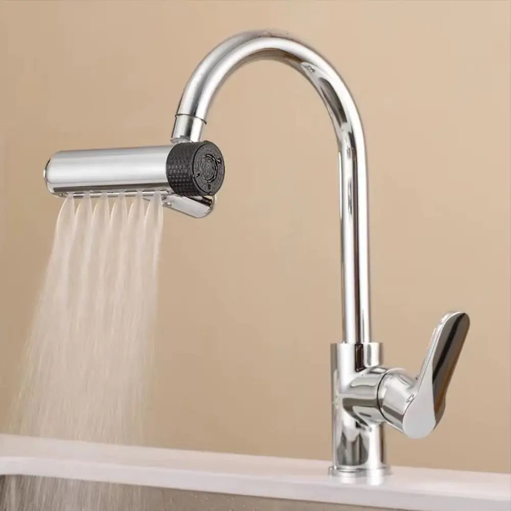 6 Modes Kitchen Splash Proof Faucet Water Saving Stainless Steel Water Tap Extender 360° Rotating Multi-functional Vue