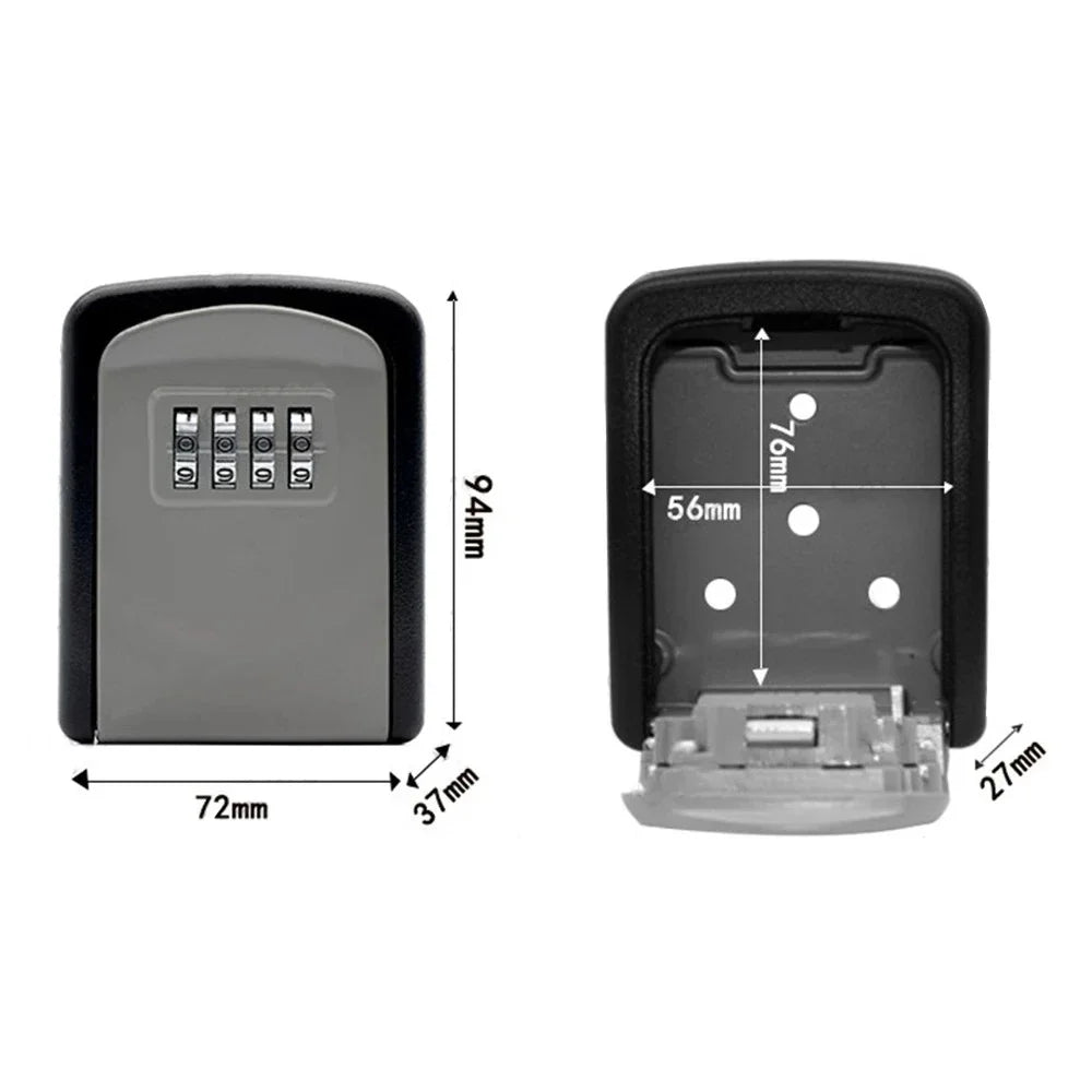 Wall Mounted Key Storage Secret Box Plastic Organizer 4 Digit Combination Password Security Code Lock Home Key Safe Box Case Vue