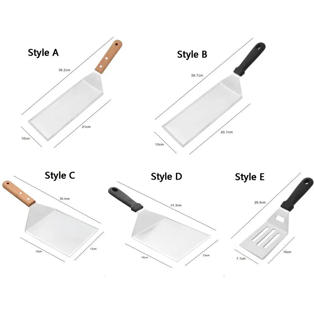 Square/rectangle Head Grill Spatula Griddle Spatula Anti-scald Handle Steak Spatula With Blade Pancake Scraper Burger Vue