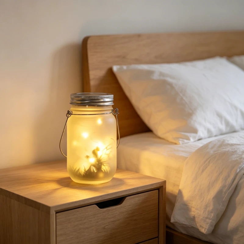 Creative Solar Mason Jar Cap Cap Light String 20 LED Waterproof Fairy Firefly Jar Lid Lights for Patio Garden Wedding Decoration Vue