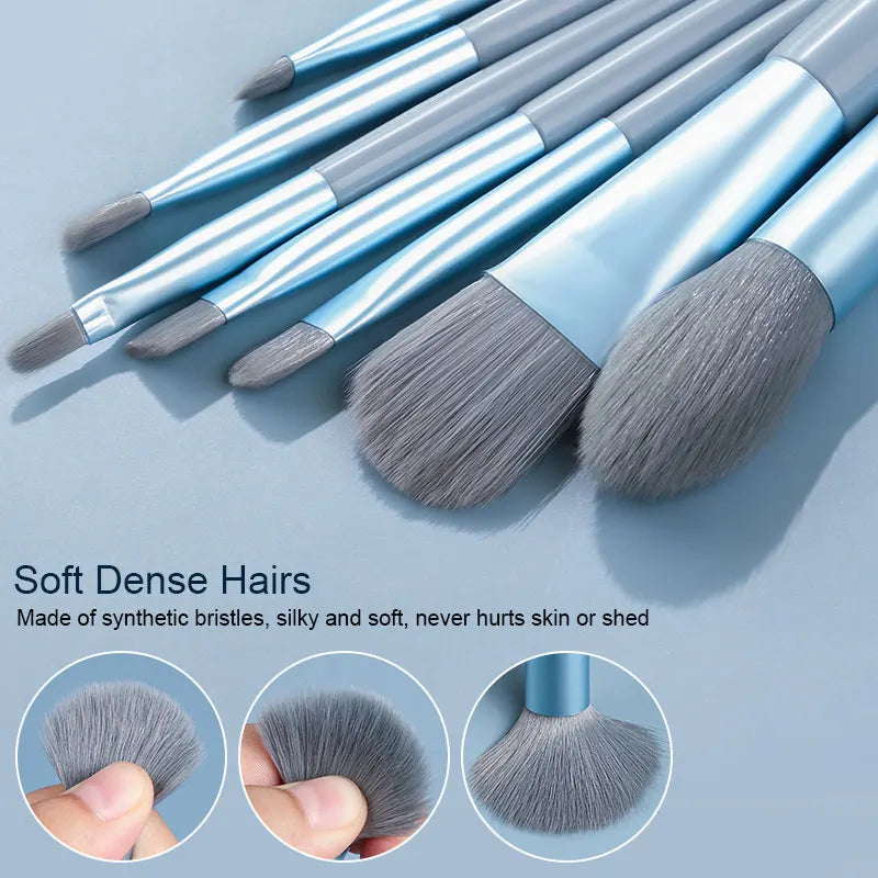 Makeup Brushes 8Pcs Set Travel Makeup Brush Kit with Bag Mini EyeShadow Foundation Loose Powder Blush Detail Brush Beauty Tools Vue