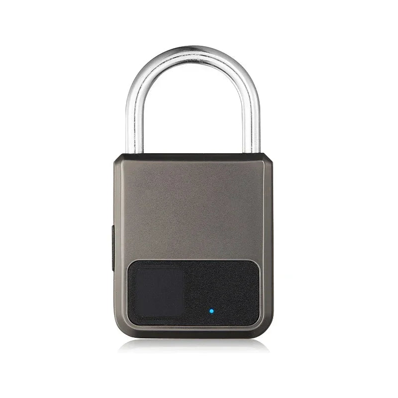 Fingerprint Padlock Waterproof Smart Keyless Security Locker Fingerprint Lock Anti-Theft USB Charge For Bike Gym Locker Luggage Vue Gray