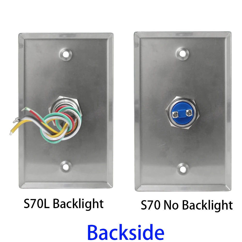 S50L Backlight Stainless Steel Exit Button Push Switch Door Sensor Opener Release for Magnetic Lock Access Control S70L Vue