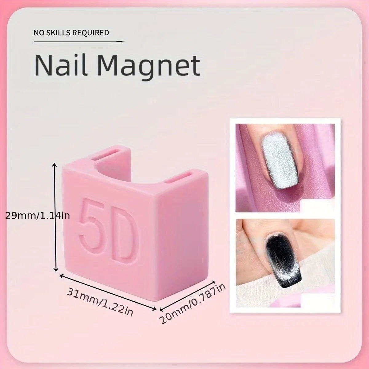Nail Art Magnet | Easy-to-Use Cat'S Eye Tool for Beginners, ABS Material, Available in Pink and White Colors Vue