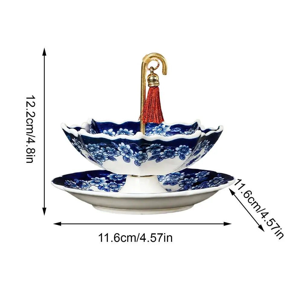 Tea Strainer Cup Umbrella Shape Brewing Tool Umbrella Tea Filter for Home Office Traveling Camping Apartment Dormitory Vue Blue
