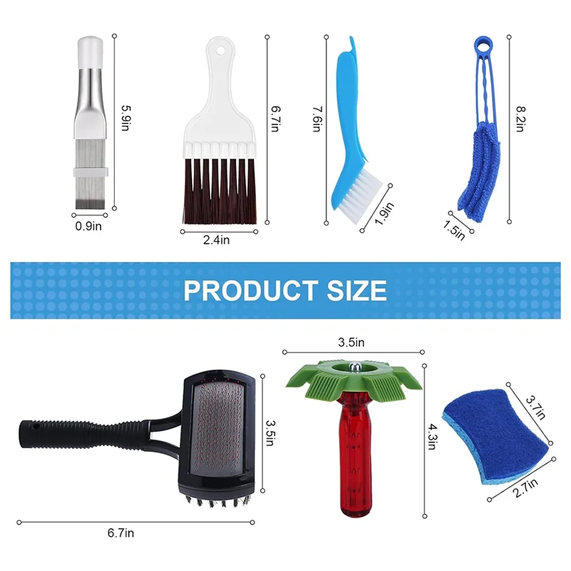 Different Air Conditioner Fin Cleaner Kit,Ac Coil Cleaner Air Refrigerator Fin Cleaner Evaporator Radiator Repair Cleanabkw Vue