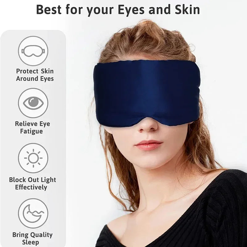 100 Mulberry Silk Sleeping Mask Eyepatch Blocking Light Eyemask Vue