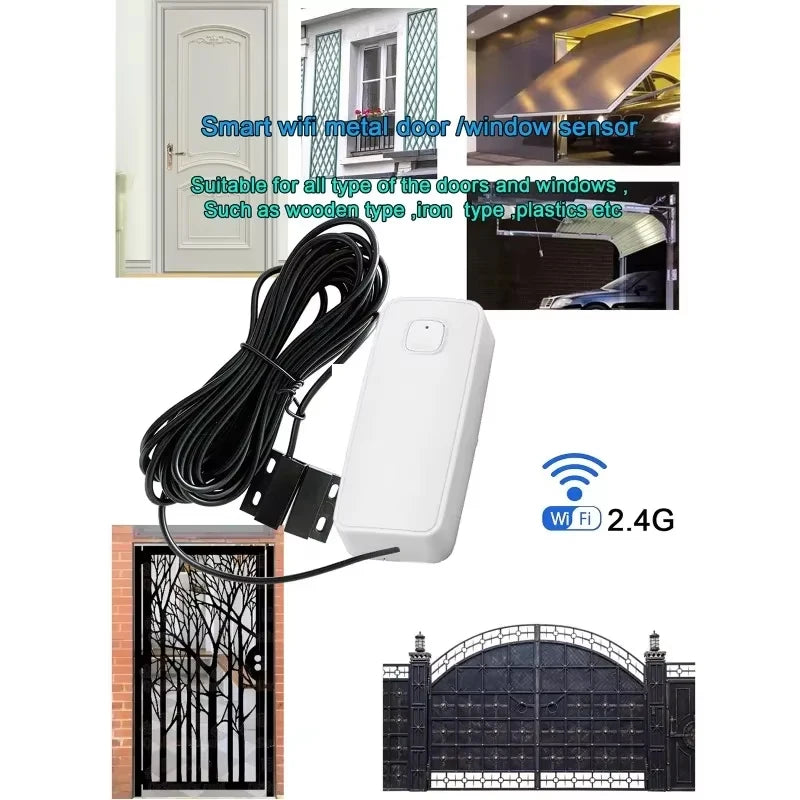 Tuya WIFI Smart Door Window Magnetic Sensor Open Closed Detector Security Alarm Home Anti-theft Door Iron Rolling Door Sensor Vue