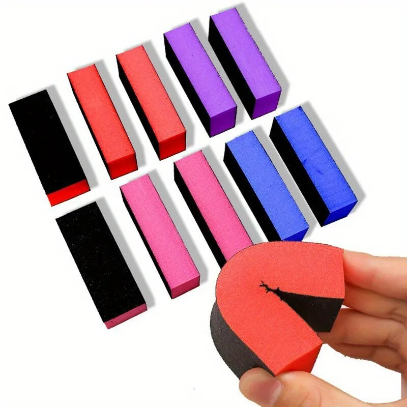 10 PCS Professional Nail Files Black Sandpaper Block High Quality Colorful Sponge Nail Buffer Blok Files For Manicure Art Vue