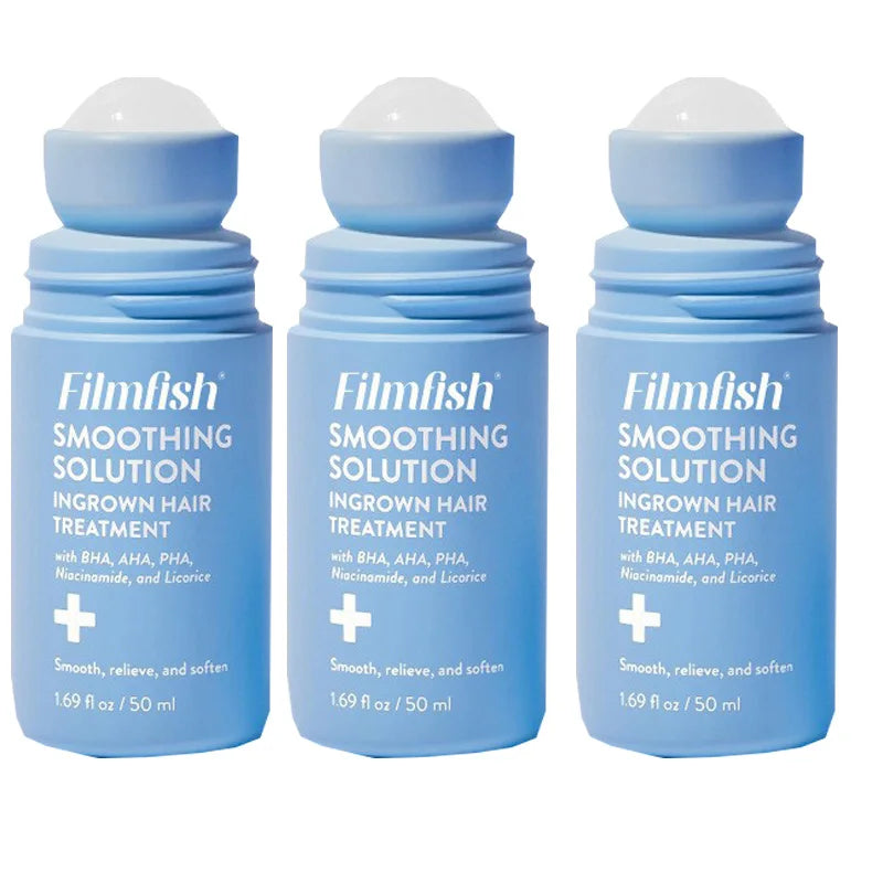 Smoothing Solution Hair Treatment (1.69 oz) - Smooth, Relieve, Soften Skin - 360 Roller - BHA, AHA, PHA, Niacinamide, Vegan Vue 50mlx3 pieces