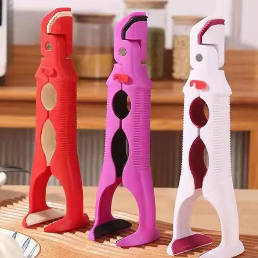 3 in1 Hot Plate Gripper Non-Slip Handle Tongs Anti-Scald Hot Utensils Kitchen Clip For Microwave Oven Stove Top Grill Baking Vue 1pcs Random Color