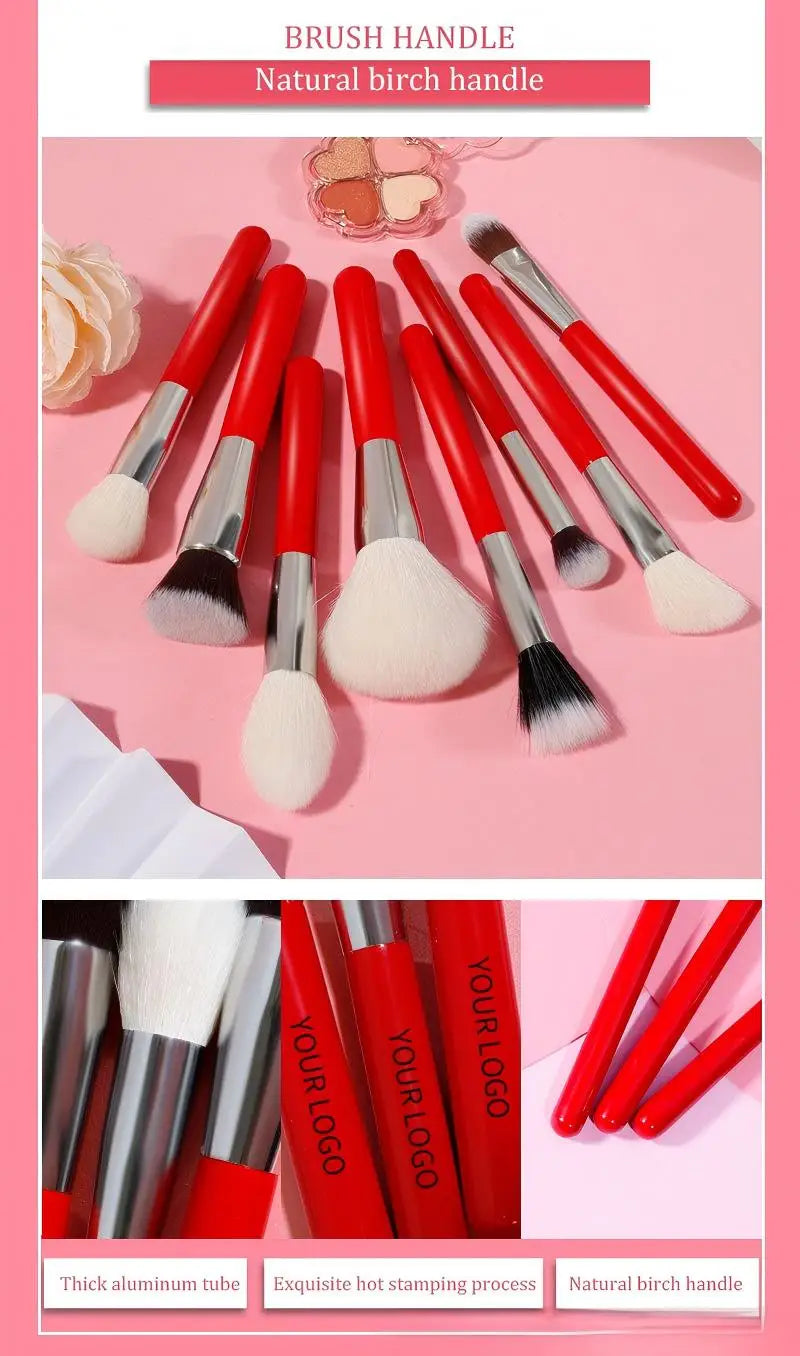 Red Makeup brushes set Private Label 30pcs Make up Brush Professional Natural-Synthetic Foundation Powder Blending Eyeshadow Vue
