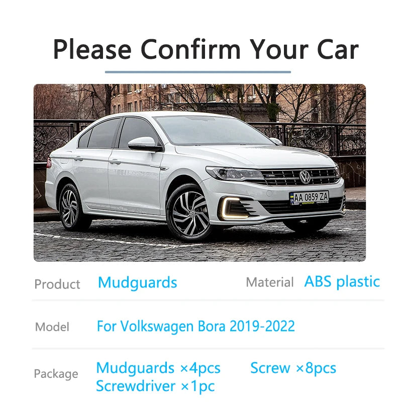 4pcs For VW Volkswagen Bora 2019 2020 2021 2022 Mud Flaps Splash Guards Mudflaps Wheel Protector Mudguards Fender Car Accessorie Vue