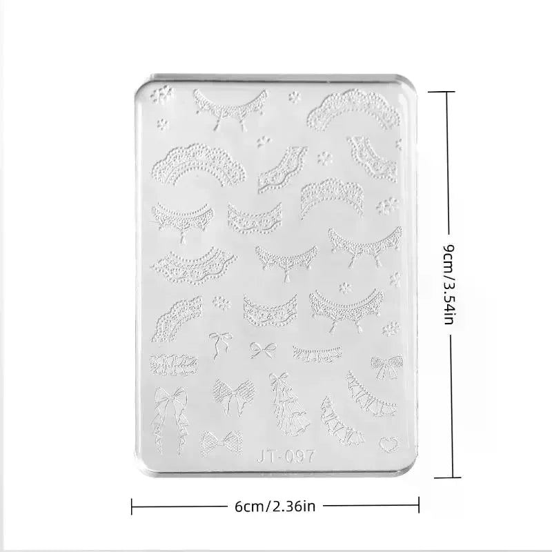 French Lace Nail Art Silicone Mold Beauty Nail Art Diy Handmade Tool Simple Line Reusable Silicone Mold Nail Decoration Stamp Vue