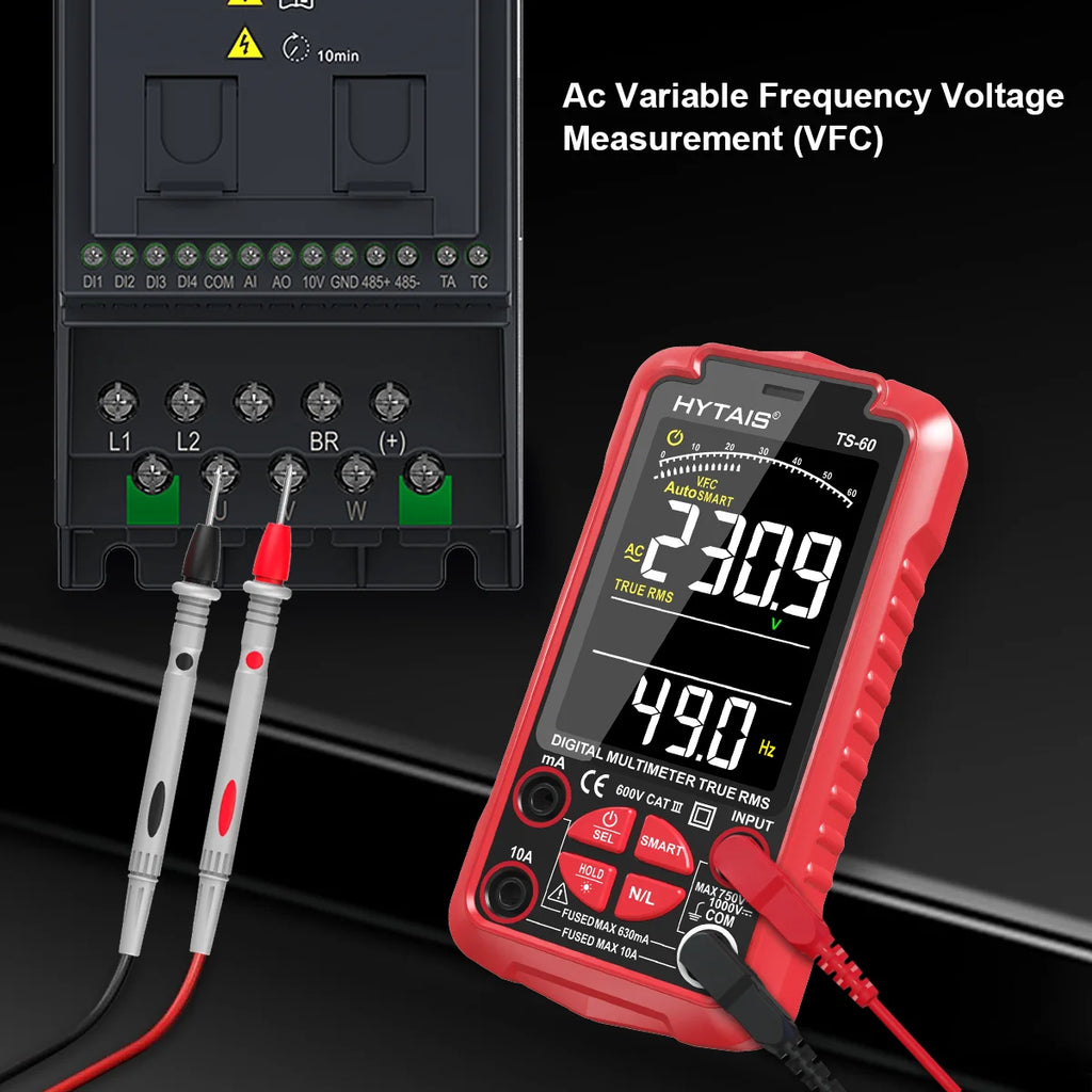 HYTAIS TS-60 Digital Multimeter Professional USB Charging 6000 Count Color Screen Anti-Burning Smart Multimeter for Electricians Vue