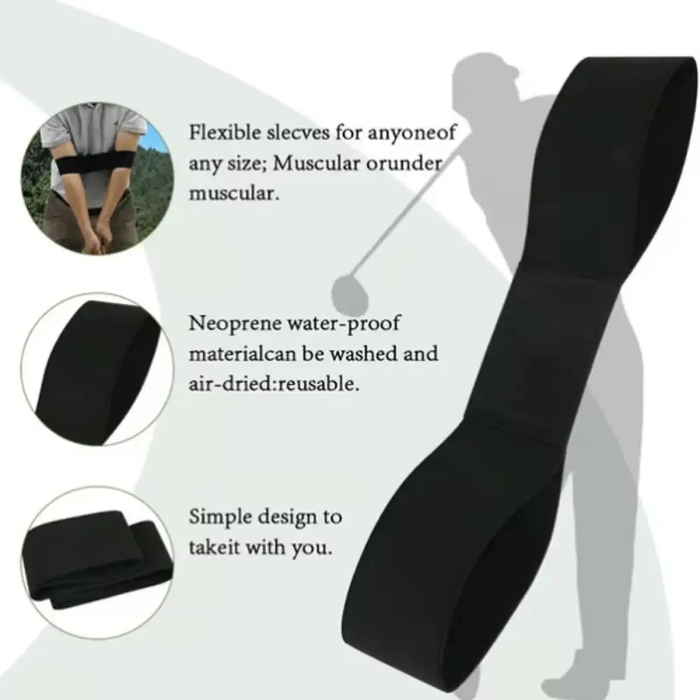 Posture Correction Golf Swing Trainer Connected Arms Black Golf Training Aids Elastic Strap Corrective Golf Posture Corrector Vue