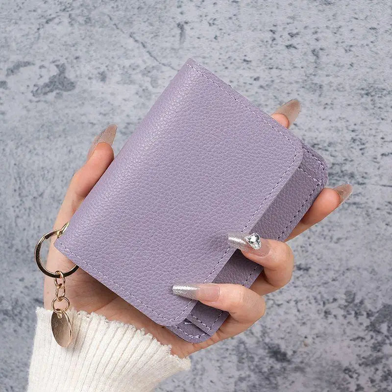 Korean Version Women's Coin Purse Short Fashion Multifunctional Vue Purple