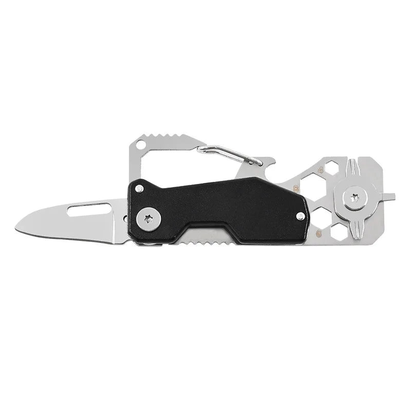 Outdoor Multifunctional Mountaineering Buckle Bottle Opener Portable High Hardness EDC Mini Pocket Folding Knife Tool Vue B