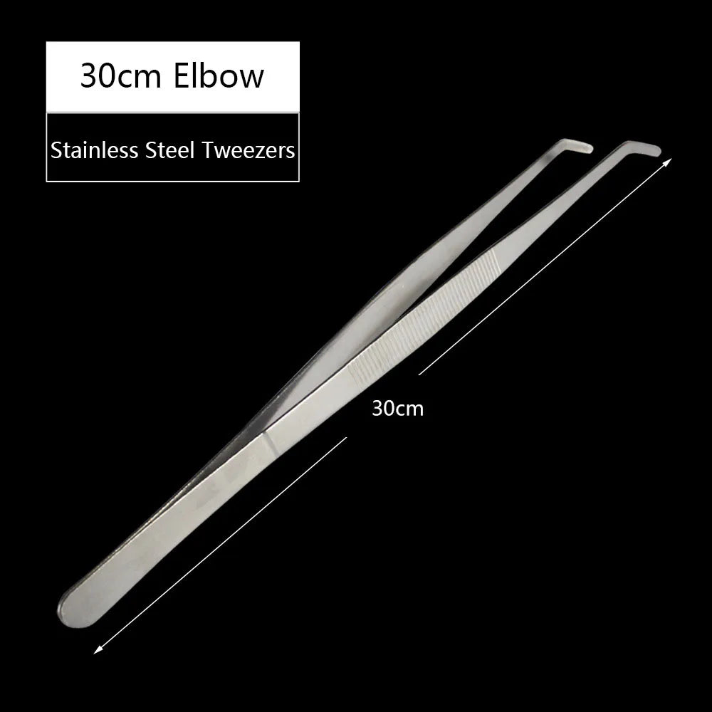 30cm Reptile Stainless Steel Long Tweezer Curved Tweezers Reptile Snakes Lizards Spider Feeding Tools accesorios para terrarios Vue 01