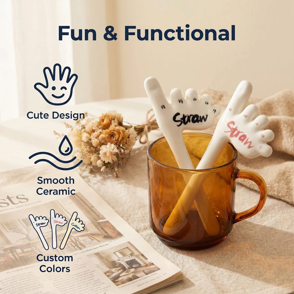 Ceramic Foot-Shaped Novelty Drinking Straw | Funny Handmade Gift Novelty Drinking Straw Vue