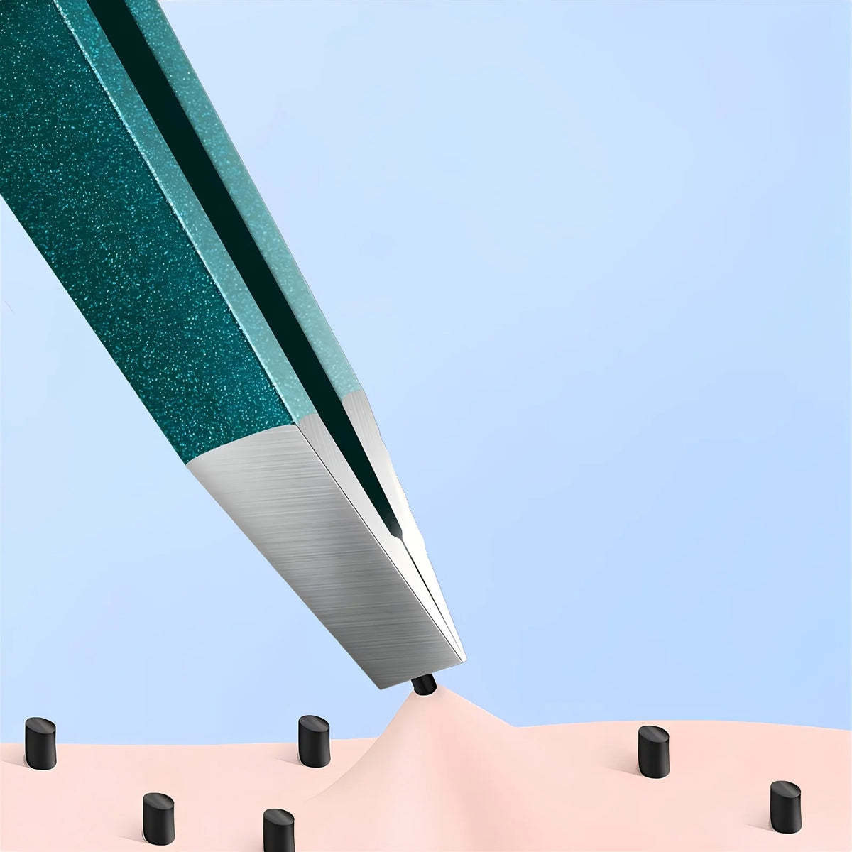 High-precision flat-tipped tweezers for hair beard and eyebrow with storage box unisex Vue