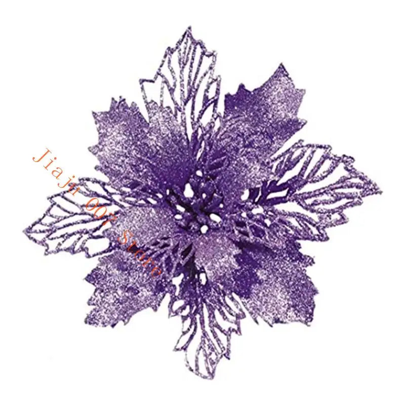 11cm Glitter Poinsettia Flower – Christmas Tree & Wreath Decor Christmas Floral Pick Vue