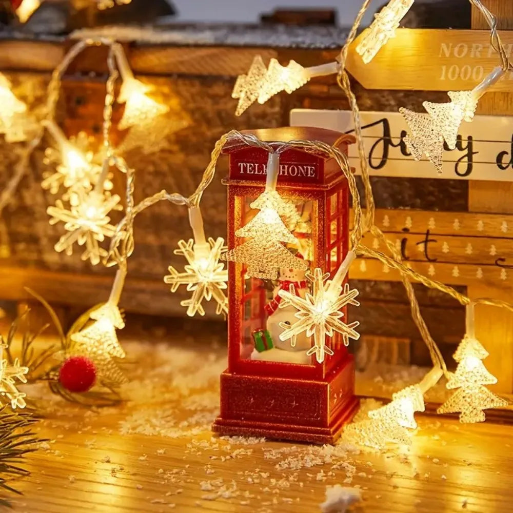 1PC 1.5M10LED/3M20LED battery box snowflake and Christmas tree light string,Christmas decoration,used for party,room decoration Vue
