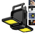 Small Led Flashlight Keychain Light USB Rechargeable Torch Work Light Multifunctional Portable COB 90 ° Rotation Camping Lantern Vue 12GZD-Black