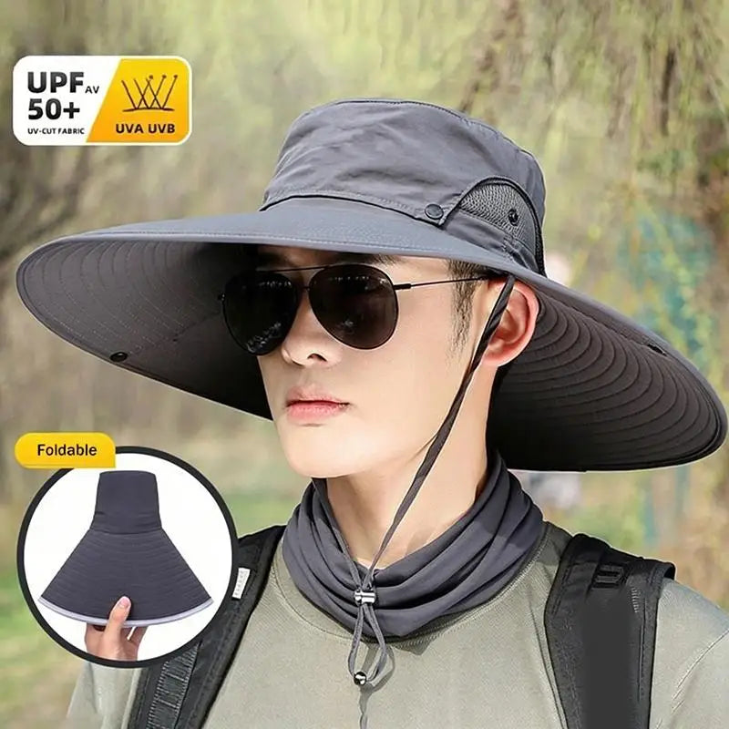 Large Brim Sun Hat UV Protection Breathable Detachable Mesh Cap Foldable Men And Women Outdoor Fishing Hiking Beach Caps Vue