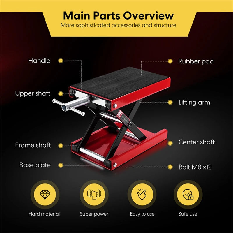 Motorcycle Lift Table 1100 Lbs Heavy Duty Hydraulic Lift Steel Dirt Bike ATV Wide Deck Scissor Lift Jack Table Foot Stand Jack Vue