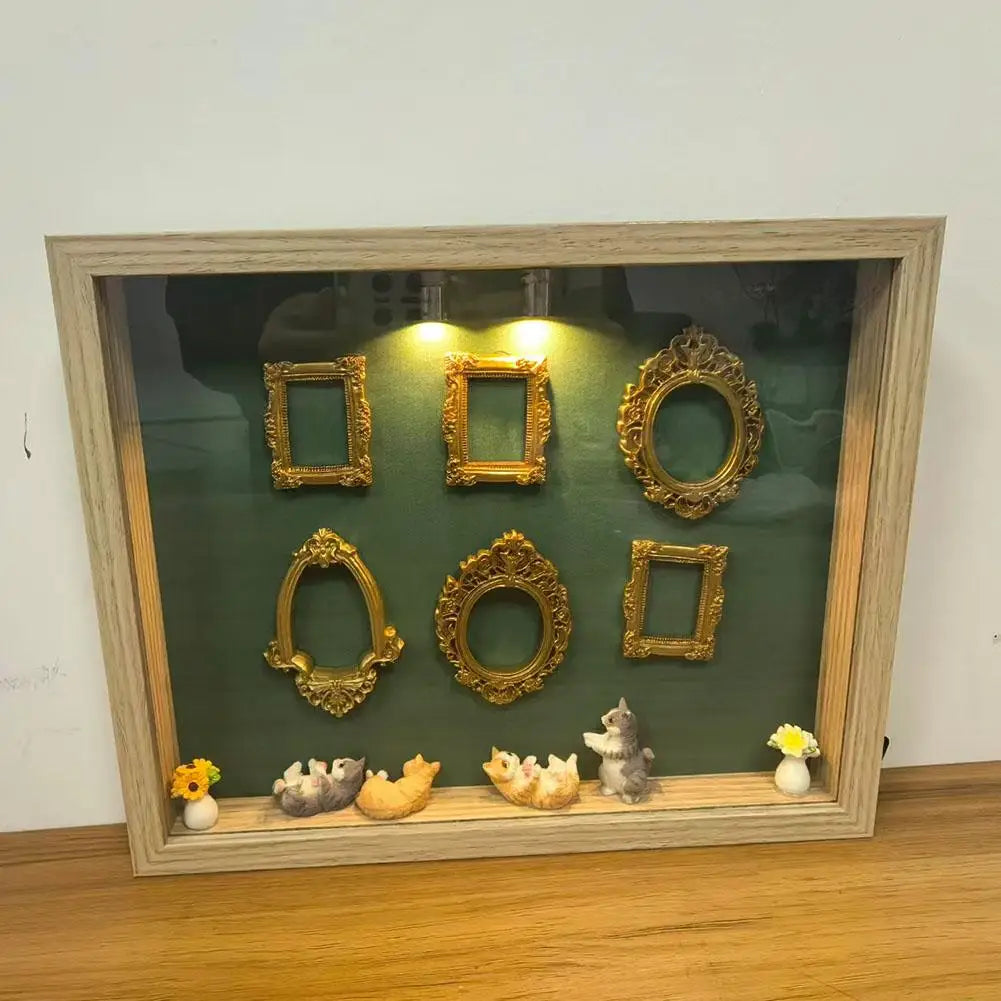 Retro DIY Shadow Box Frame Kit 3D Memory Photo Display Home Decoration Unique Romantic Gift Idea For Him Her Vue