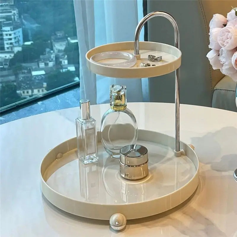 ABKW-Makeup Organizer Tray Cosmetics Jewelry Lipstick Skin Care Rack Perfume Watch Glasses Key Rack Bathroom Shelf Vue