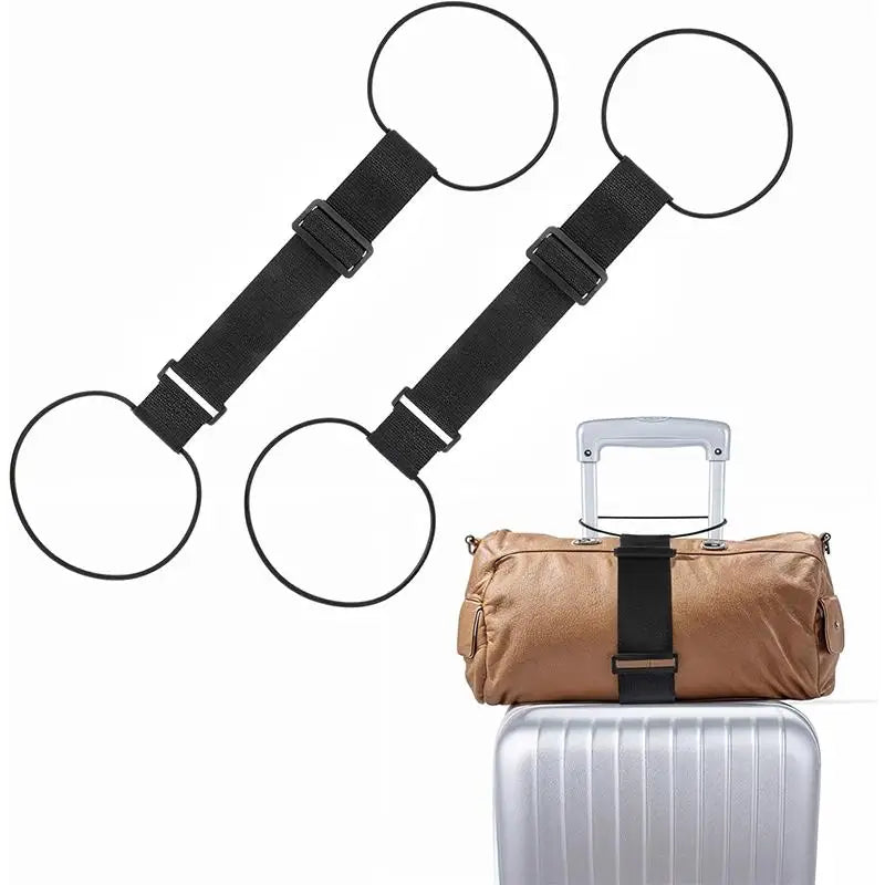 Adjustable Luggage Securing Belts 2PCS Elastic Strong Hold Travel Straps for Suitcase Luggage Outdoor Use Vue
