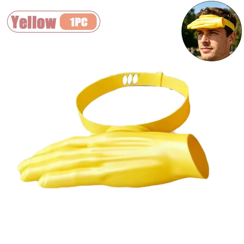 1-5PCS Funny Small Hand Size Sun Hat Novelty Mini Cap for Outdoor Beach Party UV Protection Summer Costume Accessory Vue Yellow-1PC