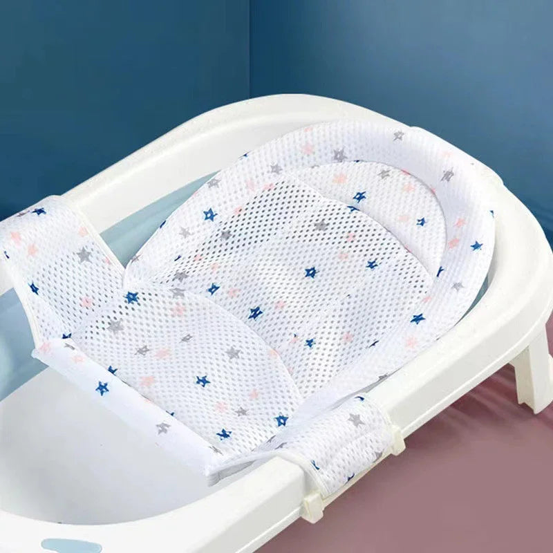 vvocci Anti-slip Baby Bath Newborn Adjustable baby Bathtub Shower Cradle Bed Seat Bathtub Pillow SeatCushion Cross-shaped NetMat Vue