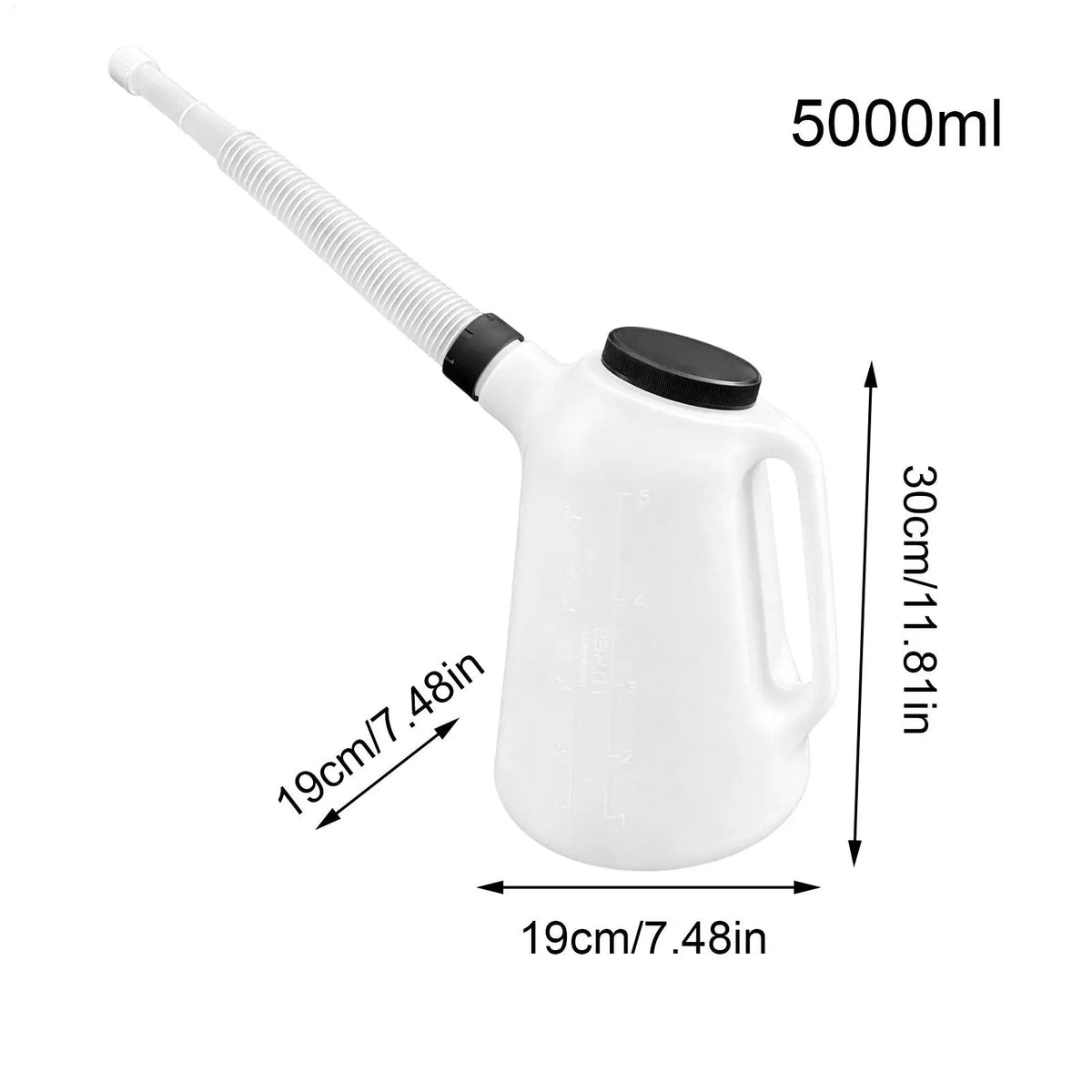 5L Oil Fill Jug with Spout and Lid Motor Oil Measuring Container for Car Engine Machine Kitchen Cooking Fluid Jug Vue