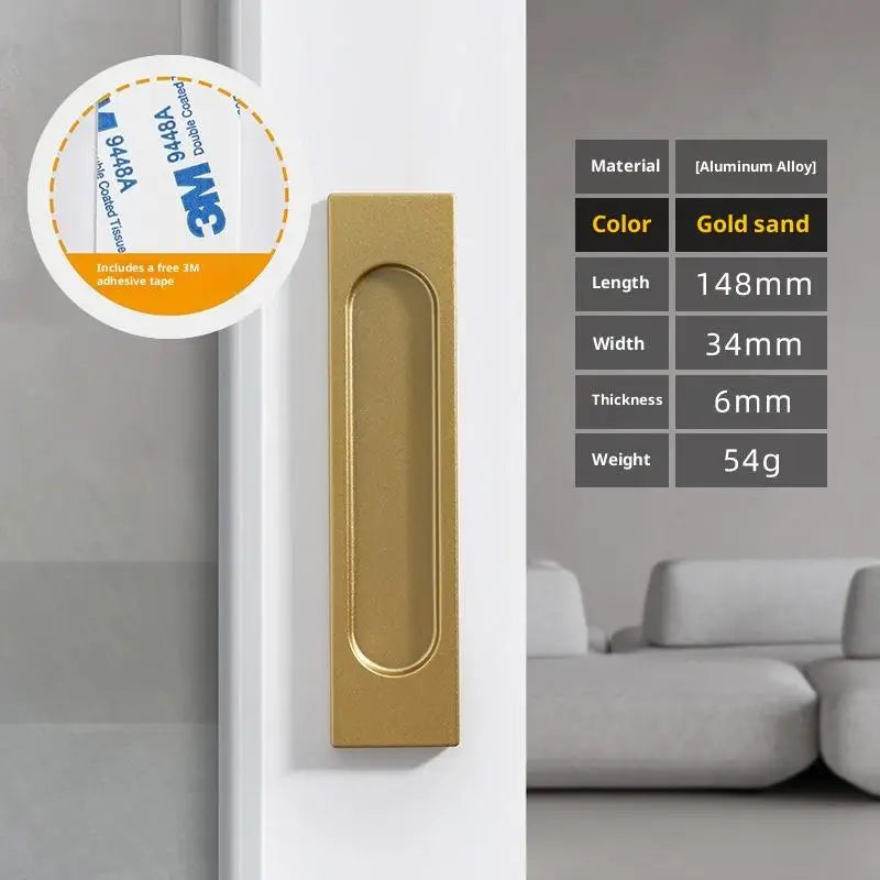 Aluminum Alloy Self Adhesive Sliding Door Handle Punch Free No Drill Needed for Kitchen Window Door Modern Look Vue A1