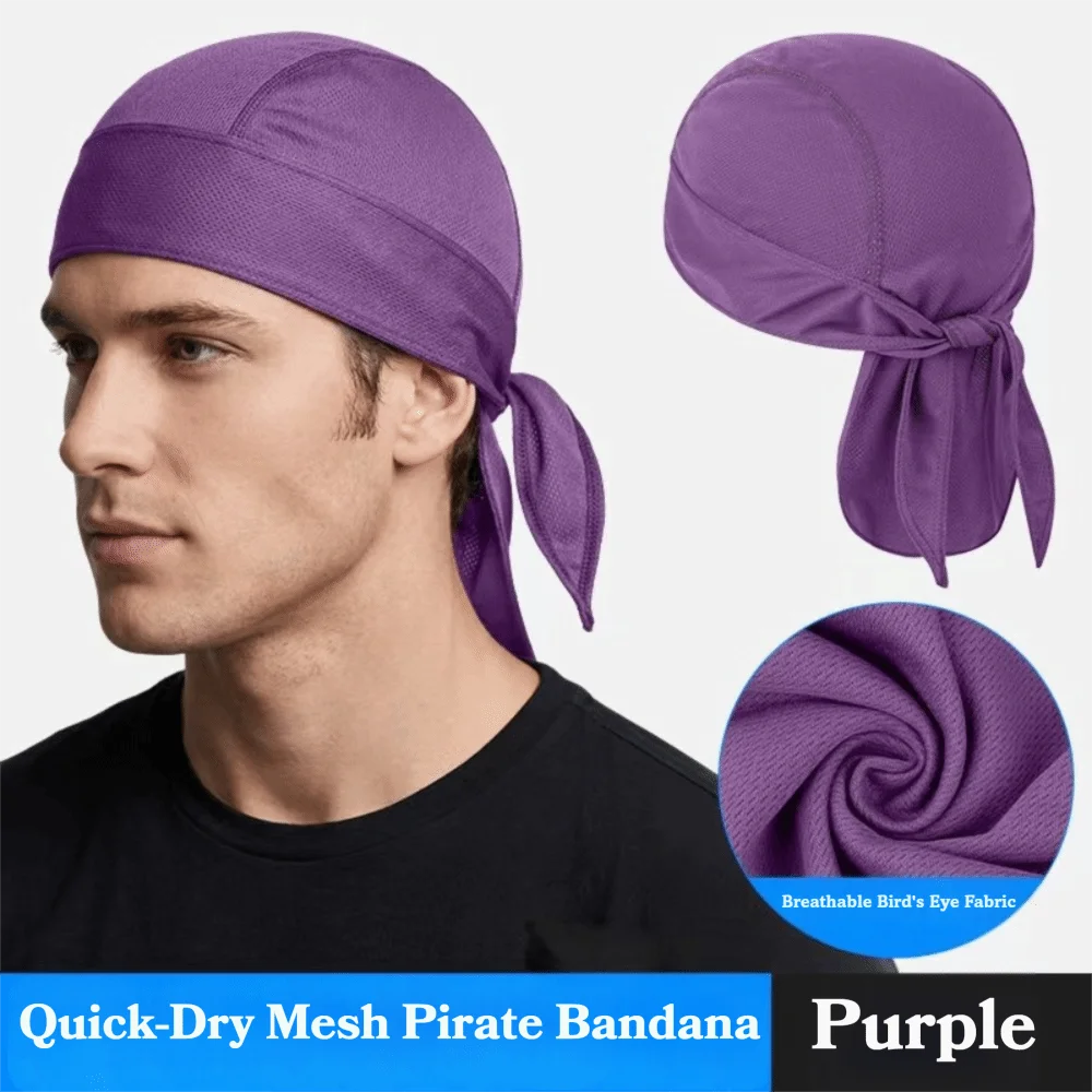 Print Quick-dry Headscarf Sweat-wicking Fabric Solid Sports Headband Vue Purple